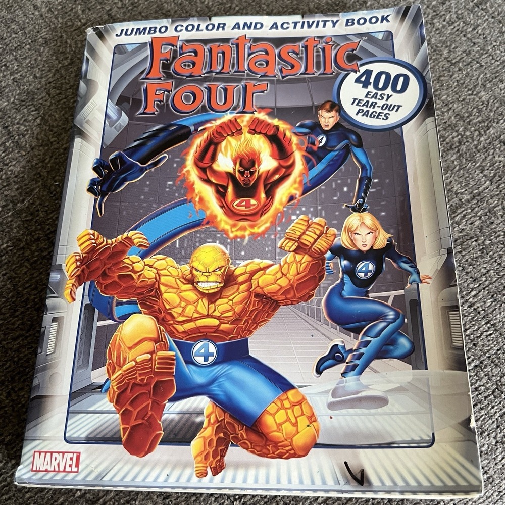 Marvel Fantastic Four Jumbo Color and Activity Book 400 Pages 2005 First Edition